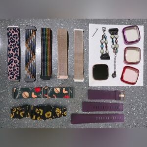 Fitbit Versa 2 with Multiple Wristbands & Charger - Multicolor Straps